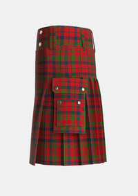 Utility_Lumsden_Boghead_Tartan_418_kilt_left_image_with_pleated_design_and_adjustable_buckles_for_men