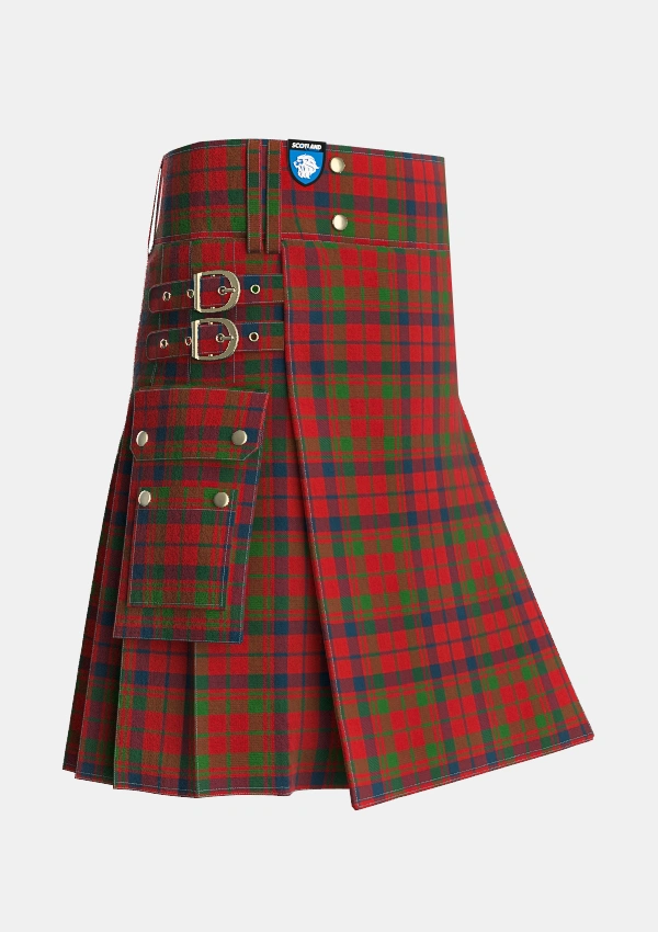 Utility_Lumsden_Boghead_Tartan_418_kilt_side_image_with_pleated_design_and_adjustable_buckles_for_men