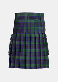 Utility_Lumsden_Green_Tartan_6024_kilt_back_image_with_pleated_design_and_adjustable_buckles_for_men