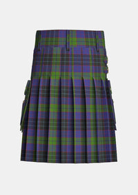 Utility_Lumsden_Hunting_tartan_2366_kilt_back_image_with_pleated_design_and_adjustable_buckles_for_men