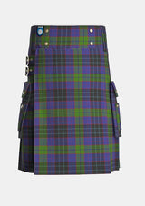 Utility_Lumsden_Hunting_tartan_2366_kilt_front_image_with_pleated_design_and_adjustable_buckles_for_men