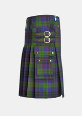 Utility_Lumsden_Hunting_tartan_2366_kilt_right_image_with_pleated_design_and_adjustable_buckles_for_men