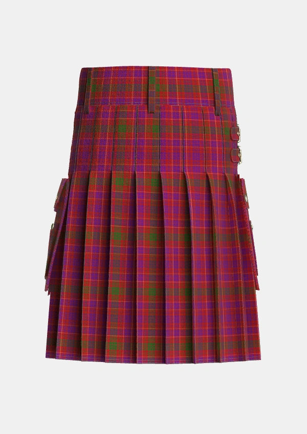 Utility_Lumsden_of_Clova_Tartan_417_kilt_back_image_with_pleated_design_and_adjustable_buckles_for_men