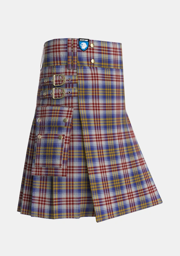 Utility_Lysaght_Dress_Tartan_6593_kilt_side_image_with_pleated_design_and_adjustable_buckles_for_men