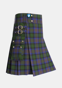 Utility_Lysaght_Hunting_Tartan_6592_kilt_side_image_with_pleated_design_and_adjustable_buckles_for_men