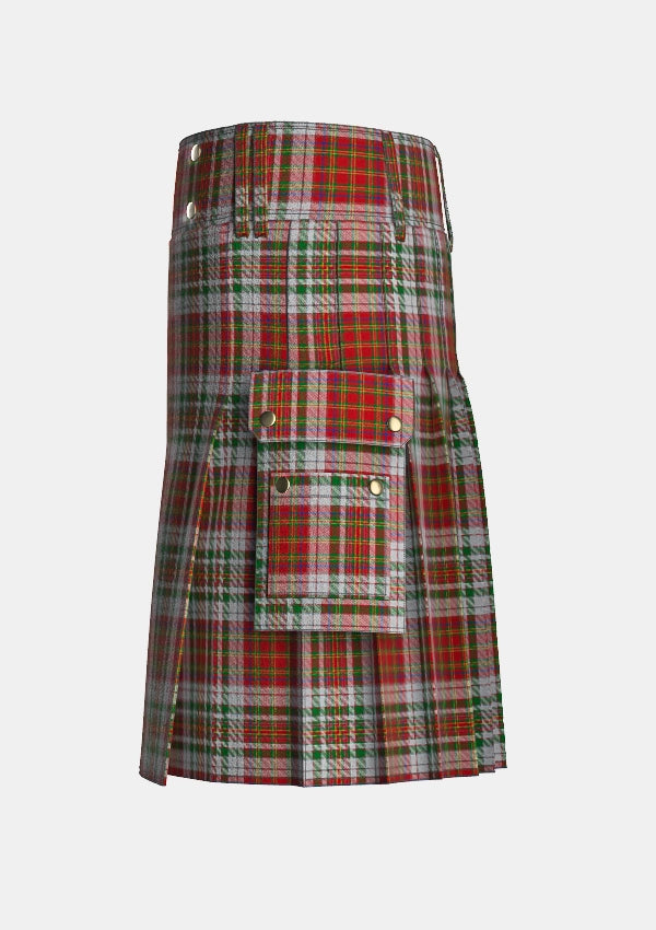 Utility_MacAlister_Dress_Tartan_6629_kilt_left_image_with_pleated_design_and_adjustable_buckles_for_men