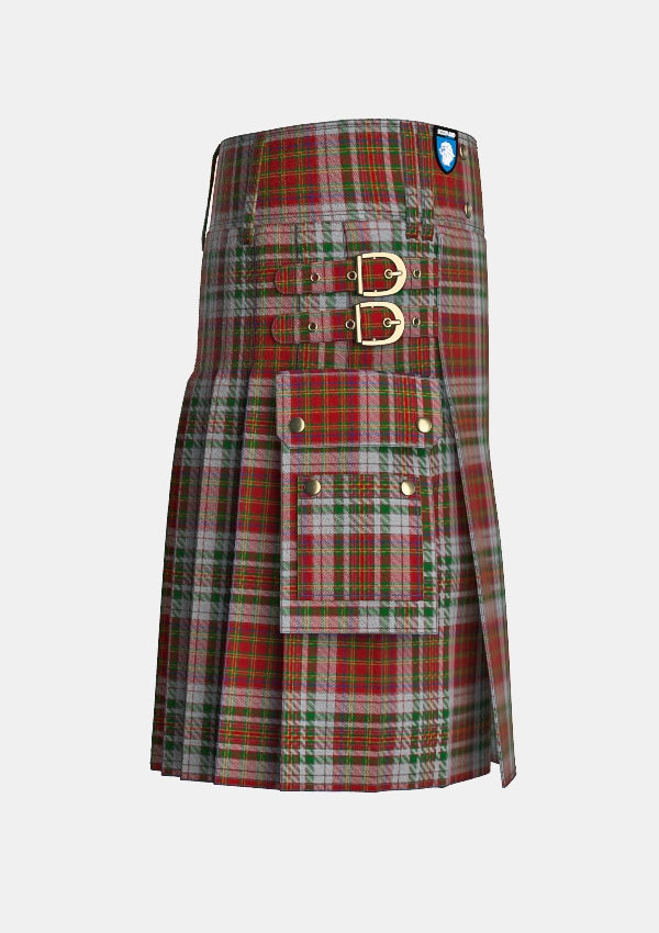 Utility_MacAlister_Dress_Tartan_6629_kilt_right_image_with_pleated_design_and_adjustable_buckles_for_men
