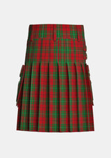 Utility_MacAulay_Red_Tartan_kilt_back_image_with_pleated_design_and_adjustable_buckles_for_men