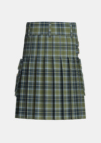 Utility_MacBean_Hunting_Tartan_13595_kilt_back_image_with_pleated_design_and_adjustable_buckles_for_men