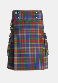 Utility_MacBeth_2_Tartan_678_kilt_front_image_with_pleated_design_and_adjustable_buckles_for_men