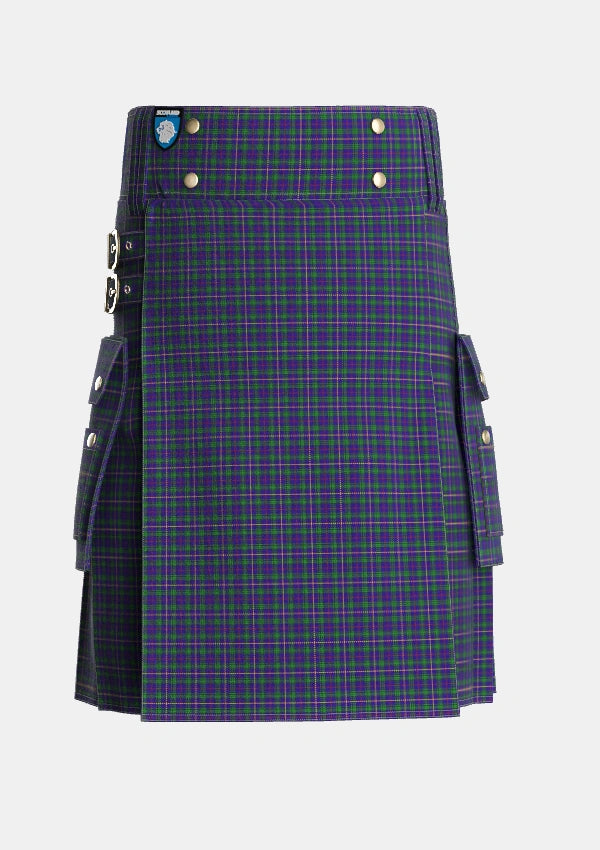 Utility_MacCainsh_Tartan_1379_kilt_front_image_with_pleated_design_and_adjustable_buckles_for_men