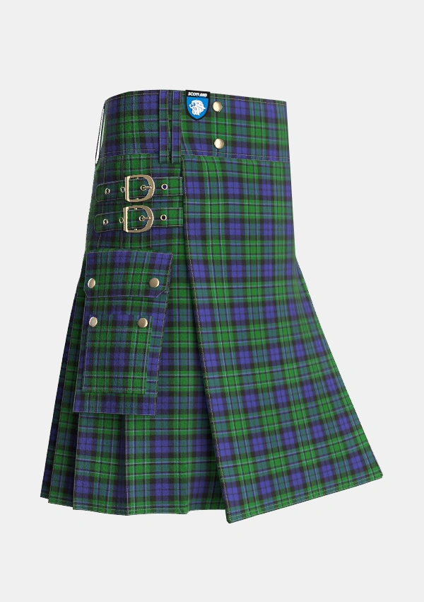 Utility_MacCallum_2_Tartan_767_kilt_side_image_with_pleated_design_and_adjustable_buckles_for_men