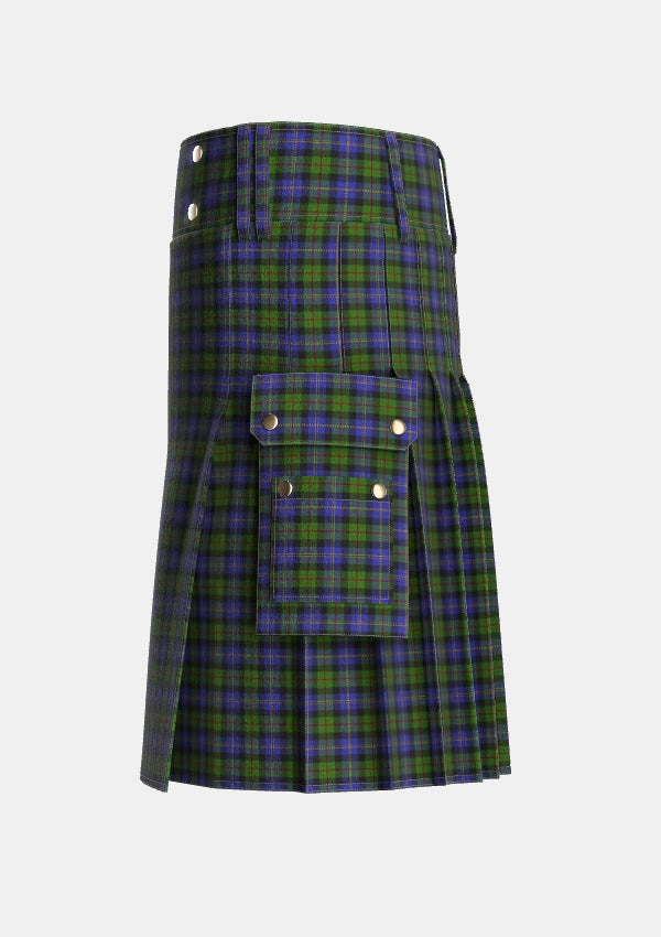 Utility_MacCaskill_Personal_Tartan_1152_kilt_left_image_with_pleated_design_and_adjustable_buckles_for_men