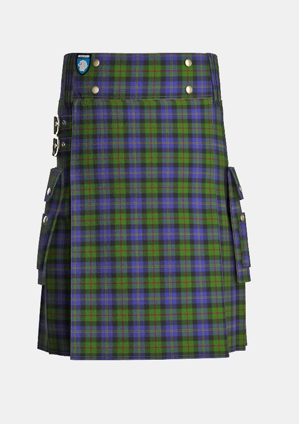 Utility_MacCaskill_Tartan_1152_kilt_front_image_with_pleated_design_and_adjustable_buckles_for_men