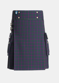 Utility_MacCaughan_or_MacEachain_Personal_Tartan_169_kilt_front_image_with_pleated_design_and_adjustable_buckles_for_men