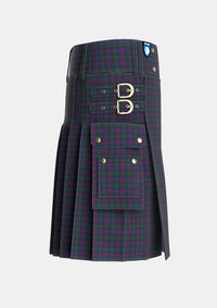 Utility_MacCaughan_or_MacEachain_Personal_Tartan_169_kilt_right_image_with_pleated_design_and_adjustable_buckles_for_men