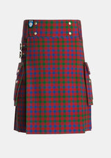 Utility_MacColl_Ancient_Tartan_1638_kilt_front_image_with_pleated_design_and_adjustable_buckles_for_men