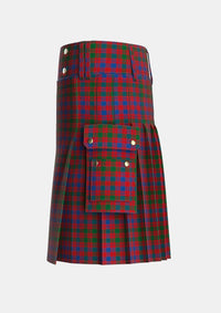 Utility_MacColl_Ancient_Tartan_1638_kilt_left_image_with_pleated_design_and_adjustable_buckles_for_men