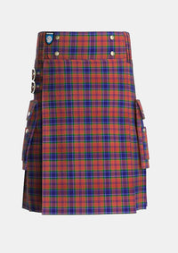 Utility_MacCreary_Personal_Tartan_3338_kilt_front_image_with_pleated_design_and_adjustable_buckles_for_men