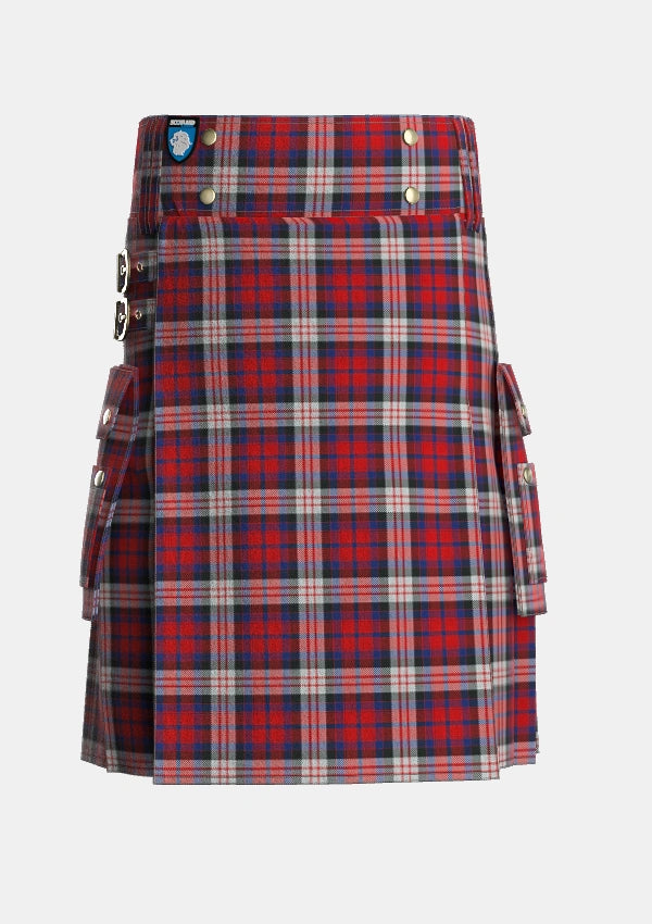 Utility_MacDonald_Dress_Irish_Tartan_3272_kilt_front_image_with_pleated_design_and_adjustable_buckles_for_men