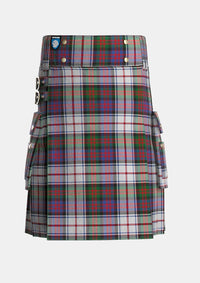 Utility_MacDonald_Dress_Two_Tartan_1998_kilt_front_image_with_pleated_design_and_adjustable_buckles_for_men