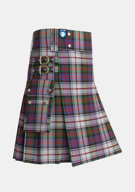 Utility_MacDonald_Dress_Two_Tartan_1998_kilt_side_image_with_pleated_design_and_adjustable_buckles_for_men