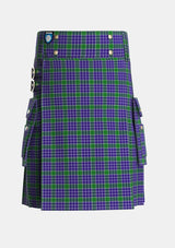 Utility_MacDonald_Lord_of_the_Isles_Hunting_2_Tartan_3267_kilt_front_image_with_pleated_design_and_adjustable_buckles_for_men