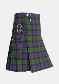Utility_MacDonald_Tartan_419_kilt_side_image_with_pleated_design_and_adjustable_buckles_for_men