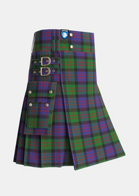 Utility_MacDonald_Tartan_419_kilt_side_image_with_pleated_design_and_adjustable_buckles_for_men