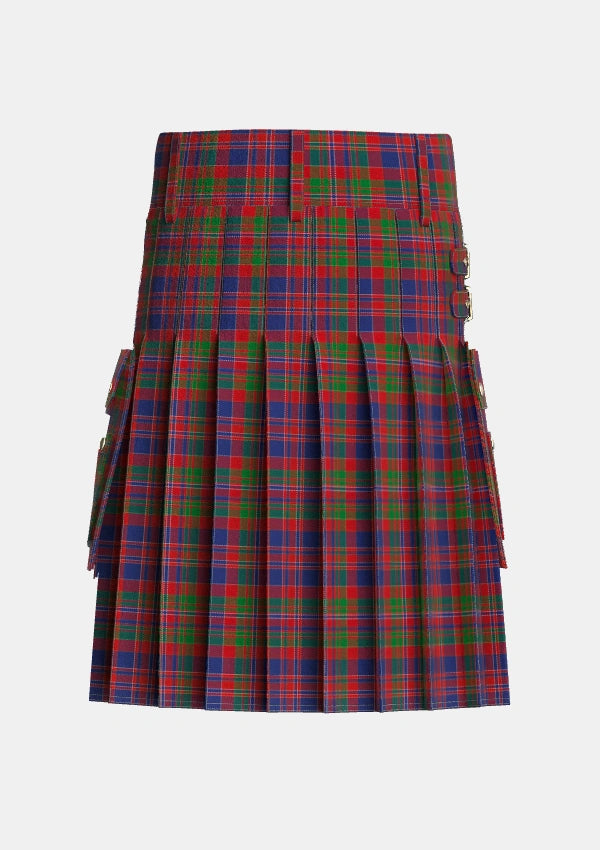 Utility_MacDonald_of_Boisdale_Tartan_1668_kilt_back_image_with_pleated_design_and_adjustable_buckles_for_men