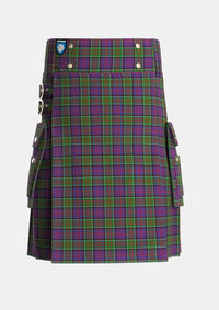 Utility_MacDonald_of_Clanranald_1_Tartan_427_kilt_front_image_with_pleated_design_and_adjustable_buckles_for_men