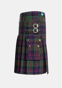 Utility_MacDonald_of_Clanranald_2_Tartan_4521_kilt_right_image_with_pleated_design_and_adjustable_buckles_for_men