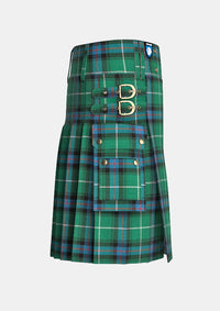 Utility_MacDonald_of_the_Isles_Hunting_Ancient_Tartan_kilt_right_image_with_pleated_design_and_adjustable_buckles_for_men