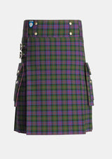 Utility_MacDonell_of_Glengarry_2_Tartan_472_kilt_front_image_with_pleated_design_and_adjustable_buckles_for_men
