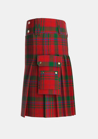 Utility_MacDougall_1831_Tartan_566_kilt_left_image_with_pleated_design_and_adjustable_buckles_for_men