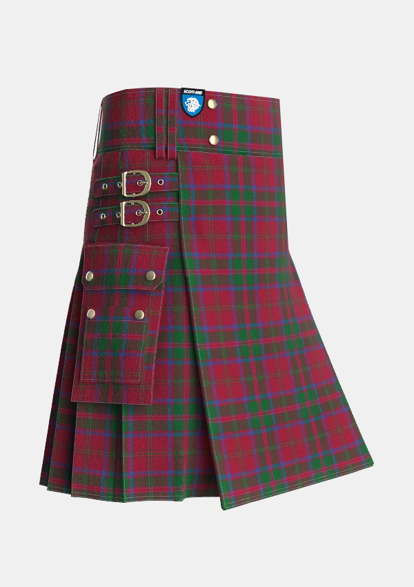 Utility_MacDougall_1880_2_Tartan_6301_kilt_side_image_with_pleated_design_and_adjustable_buckles_for_men
