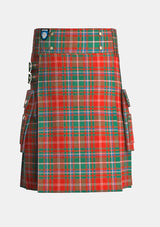 Utility_MacDougall_Ancient_Tartan_kilt_front_image_with_pleated_design_and_adjustable_buckles_for_men