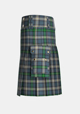 Utility_MacDowall_Tartan_7260_kilt_left_image_with_pleated_design_and_adjustable_buckles_for_men