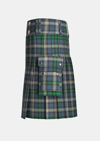 Utility_MacDowall_Tartan_7260_kilt_left_image_with_pleated_design_and_adjustable_buckles_for_men