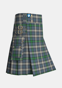 Utility_MacDowall_Tartan_7260_kilt_side_image_with_pleated_design_and_adjustable_buckles_for_men