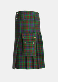 Utility_MacDuff_Hunting_Tartan_1654_kilt_left_image_with_pleated_design_and_adjustable_buckles_for_men