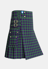 Utility_MacEachain_Tartan_3359_kilt_side_image_with_pleated_design_and_adjustable_buckles_for_men