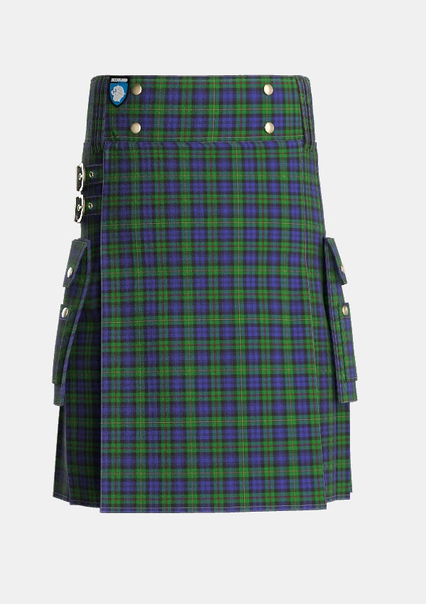 Utility_MacEwen_Clans_Originaux_Tartan_6304_kilt_front_image_with_pleated_design_and_adjustable_buckles_for_men