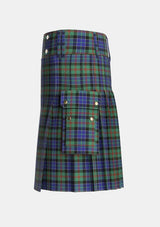Utility_MacFadzean_MacPhedran_Tartan_744_kilt_left_image_with_pleated_design_and_adjustable_buckles_for_men