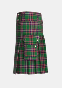 Utility_MacFarlane_Hunting_Tartan_779_kilt_left_image_with_pleated_design_and_adjustable_buckles_for_men
