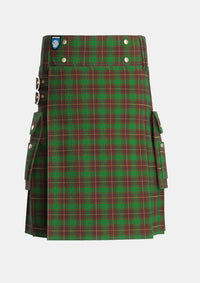 Utility_MacFie_Hunting_Tartan_3368_kilt_front_image_with_pleated_design_and_adjustable_buckles_for_men