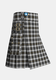 Utility_MacFie_of_Colonsay_Dress_Tartan_3369_kilt_side_image_with_pleated_design_and_adjustable_buckles_for_men