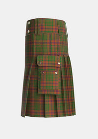 Utility_MacGillivray_Hunting_Tartan_3371_kilt_left_image_with_pleated_design_and_adjustable_buckles_for_men