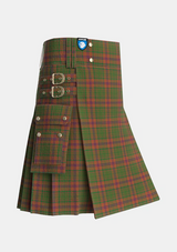 Utility_MacGillivray_Hunting_Tartan_3371_kilt_side_image_with_pleated_design_and_adjustable_buckles_for_men