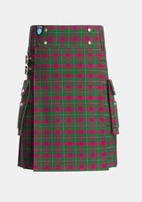 Utility_MacGregor_of_Cardney_Tartan_1285_kilt_front_image_with_pleated_design_and_adjustable_buckles_for_men
